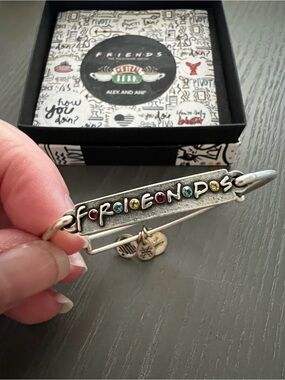 Alex and Ani “FRIENDS” Silver Bracelet with Multicolor Stones